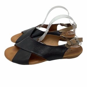 Miz Mooz Anya Black Leather Strap Sandals Size 42